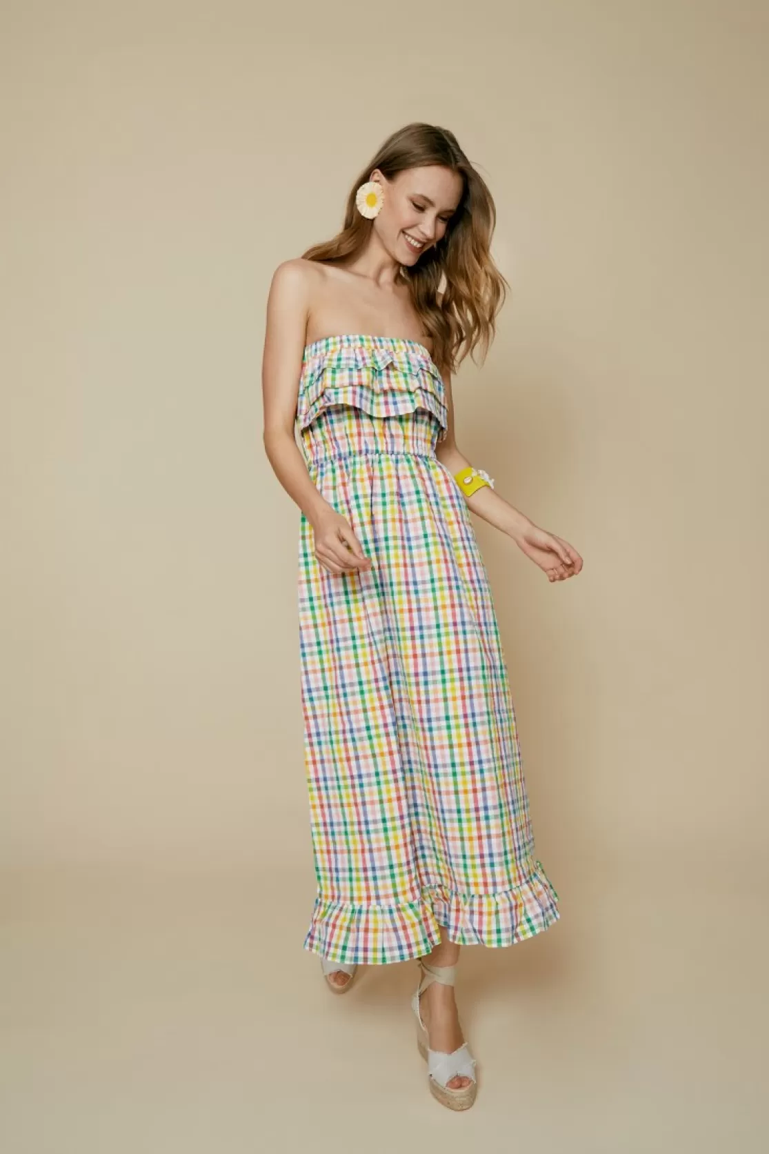 VESTIDO CHECKMULTICOLOR*Coosy Clearance